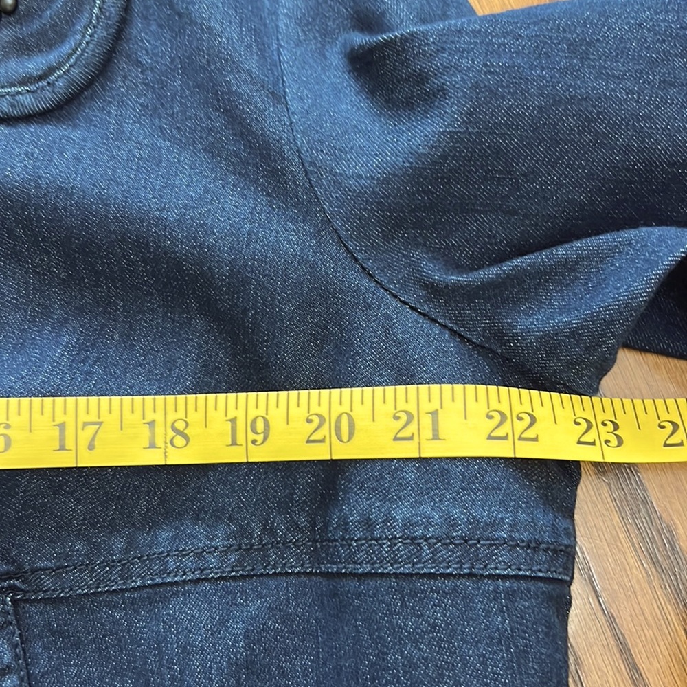 Lane Bryant Dark Wash Blue Stretch Jean Jacket with Embroidery Size 14/16 - Picture 5 of 13